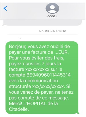 Facturation - SMS de rappel